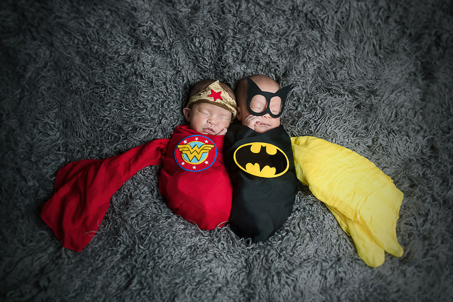 新生兒寫真,龍鳳胎寫真,神力女超人,蝙蝠俠,雙胞胎寫真,newborn,寶寶寫真